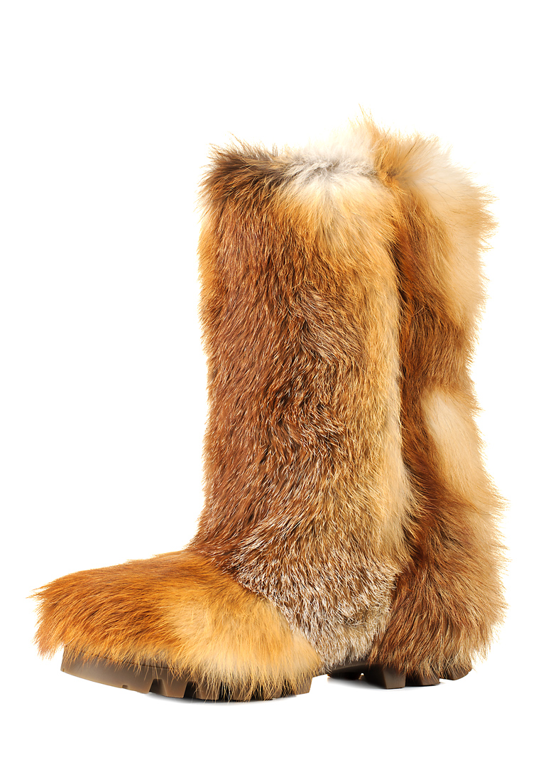 Fox High Fur Yeti Boots Natural Fox Fur