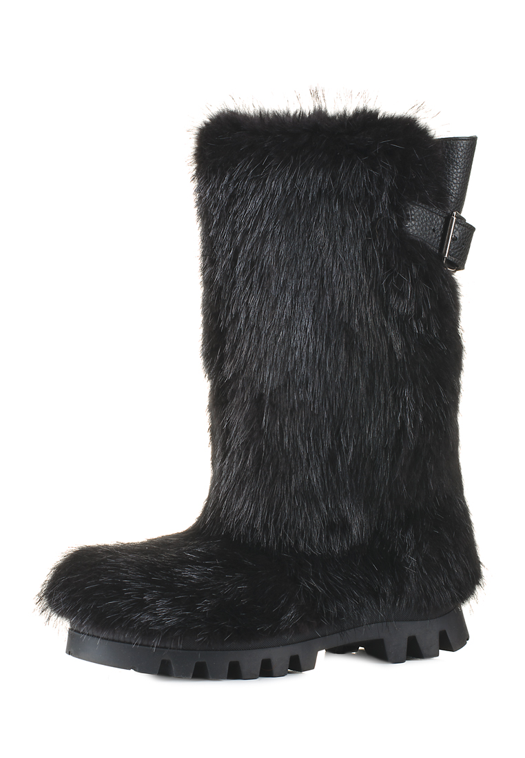 Thor Wedge High Fur Yeti Boots Beaver Black Fur 