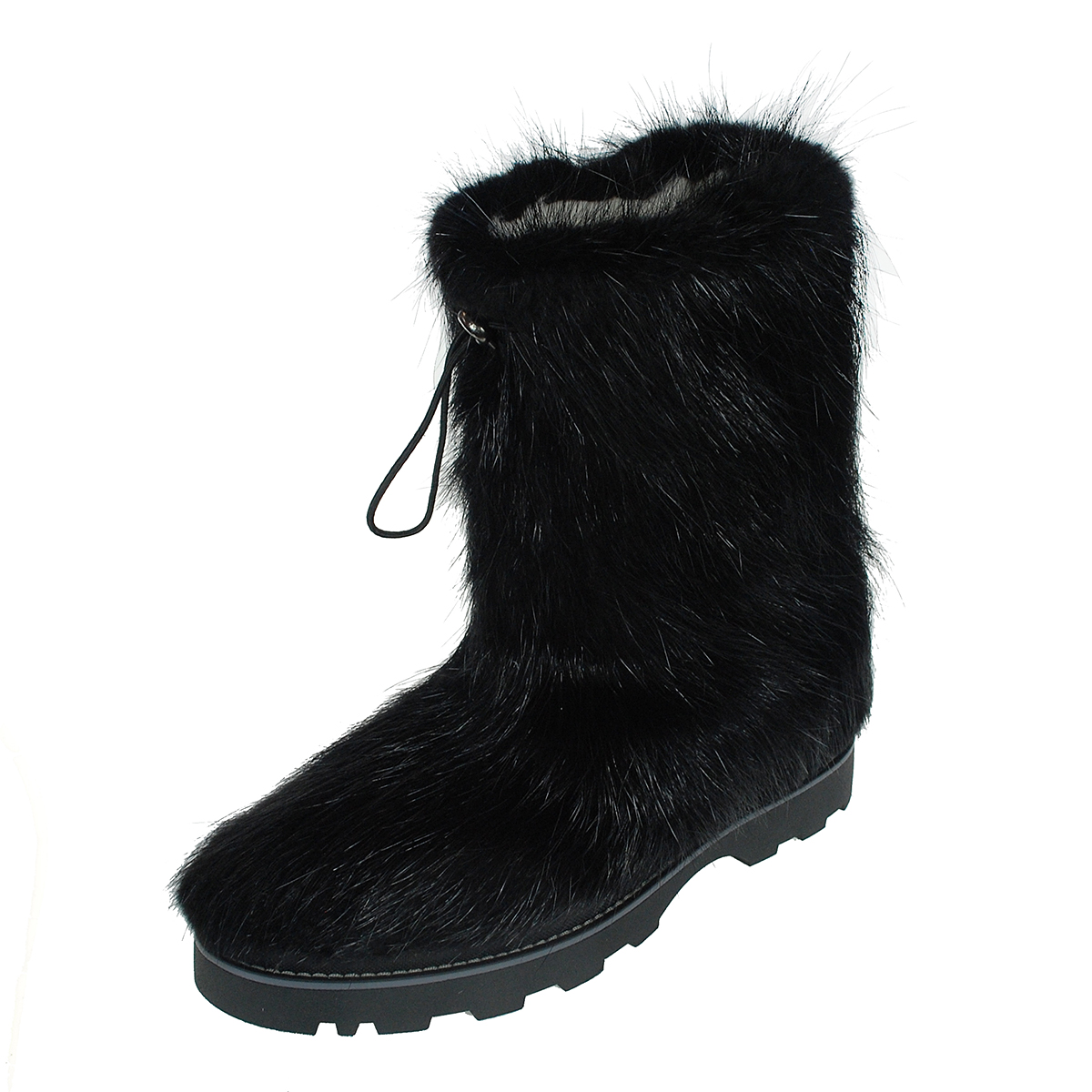 Kay High Fur Yeti Boots From Black Nutria’s Fur