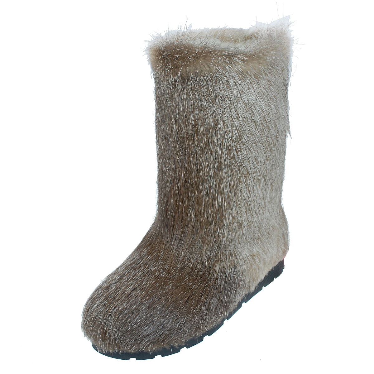Silvia High Fur Silver Shoes (Nutria Fur)
