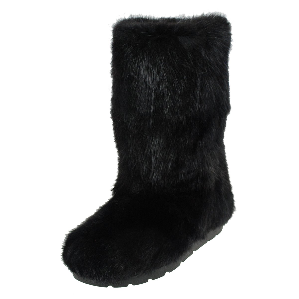 Nate High Fur Black Shoes (Muskrat Fur)