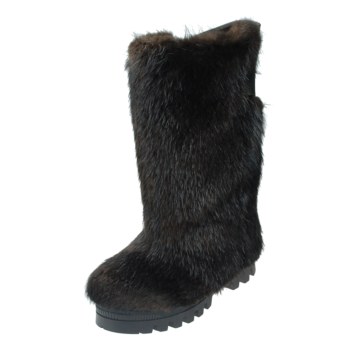 Thor Wedge High Fur Yeti Boots Beaver Brown Fur 