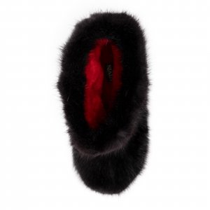Mimi Short Fur Black Shoes (Muskrat Fur)