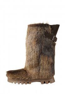 Thor Wedge High Fur Yeti Boots Natural Nutria Fur