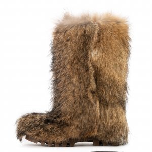 Loki High Fur Yeti Boots Natural Coyote Fur