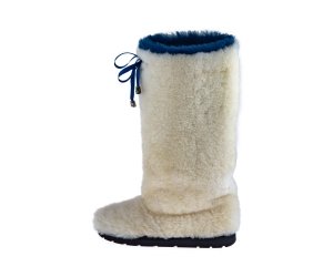 Elizabeth White High Fur Shoes (Sheepskin Fur)