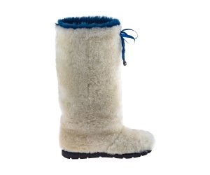 Elizabeth White High Fur Shoes (Sheepskin Fur)