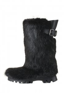 Thor Wedge High Fur Yeti Boots Beaver Black Fur 