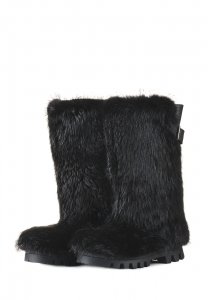 Thor Wedge High Fur Yeti Boots Beaver Black Fur 