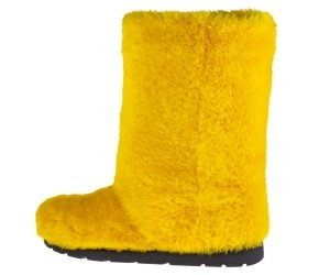 Yeti in the city Yellow High Fur Shoes (Sheepskin Fur)