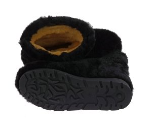 Yeti in the city Black Short Fur Shoes (Sheepskin Fur)