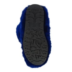 Keri Blue High Fur Shoes (Rabbit Fur)