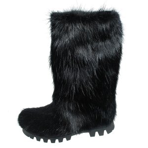 Jaeger High Fur Yeti Boots Black Nutria Fur