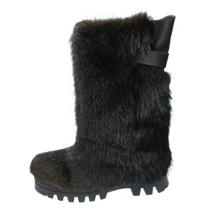 Thor Wedge High Fur Yeti Boots Beaver Brown Fur 