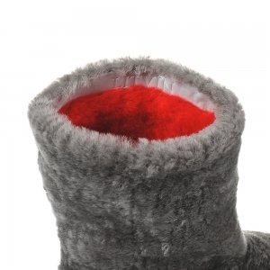 Yeti in the city Gray High Fur Shoes (Sheepskin Fur)