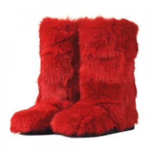 Keri Ruby High Fur Shoes (Rabbit Fur)
