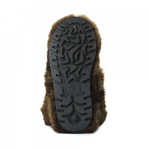 Keri Khaki High Fur Shoes (Rabbit Fur)