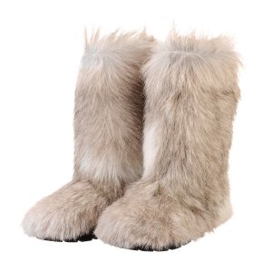Mia High Fur Shoes (Mountain Goat Fur)